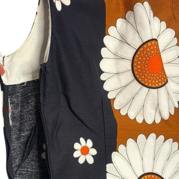 VTG 1960's ALICE Polynesian Daisy Hippie Hawaiian Mini Dress Retro Art to Wear - Picture 7 of 13
